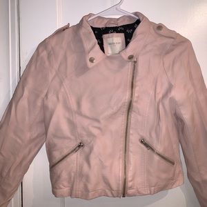 pink faux leather jacket